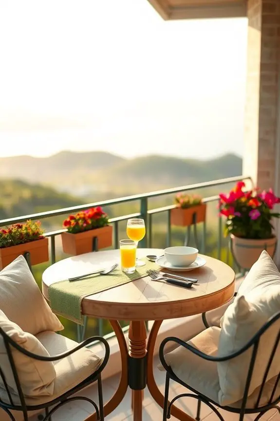 cozy balcony breakfast retreat