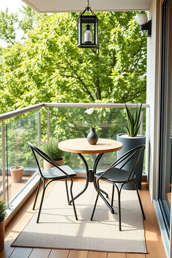 cozy balcony dining set