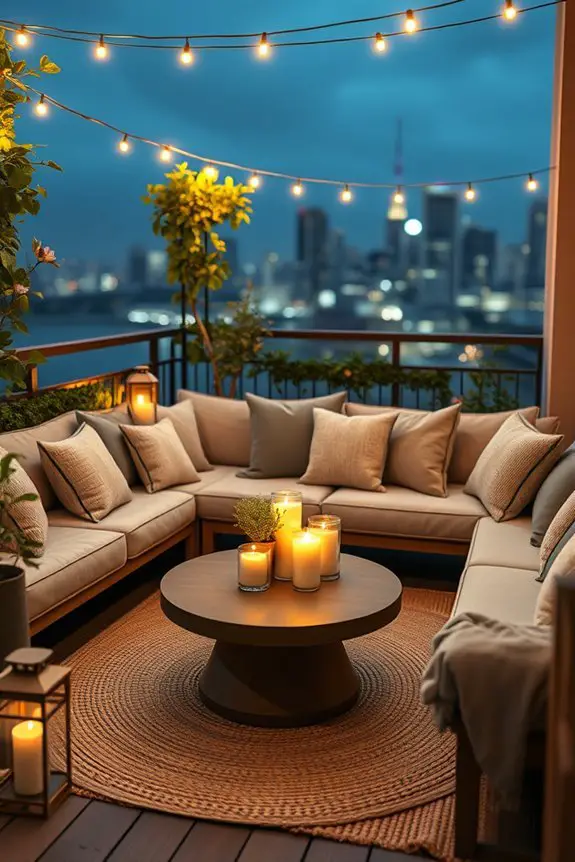 cozy balcony furniture arrangement