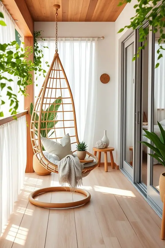 cozy balcony hanging chairs