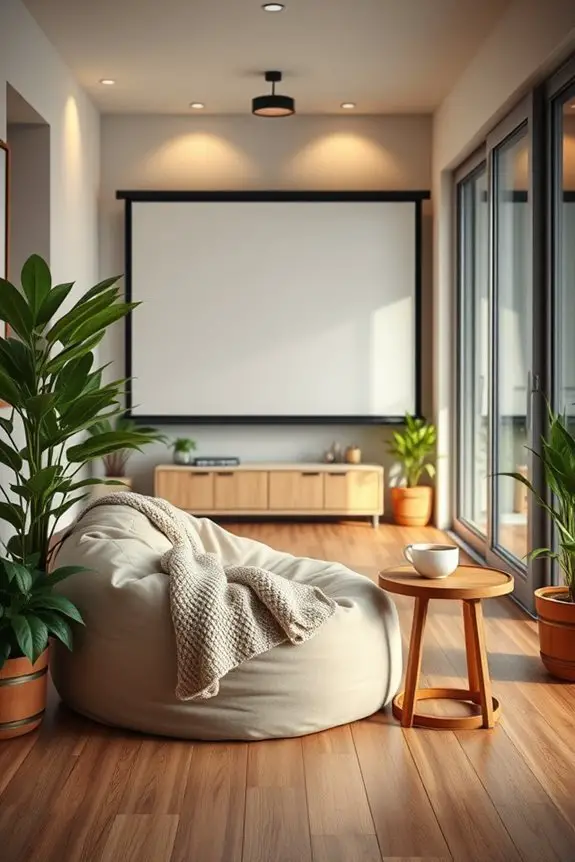 cozy balcony movie nights