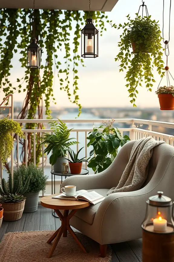 cozy balcony reading nook