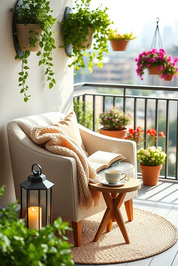 cozy balcony reading retreat