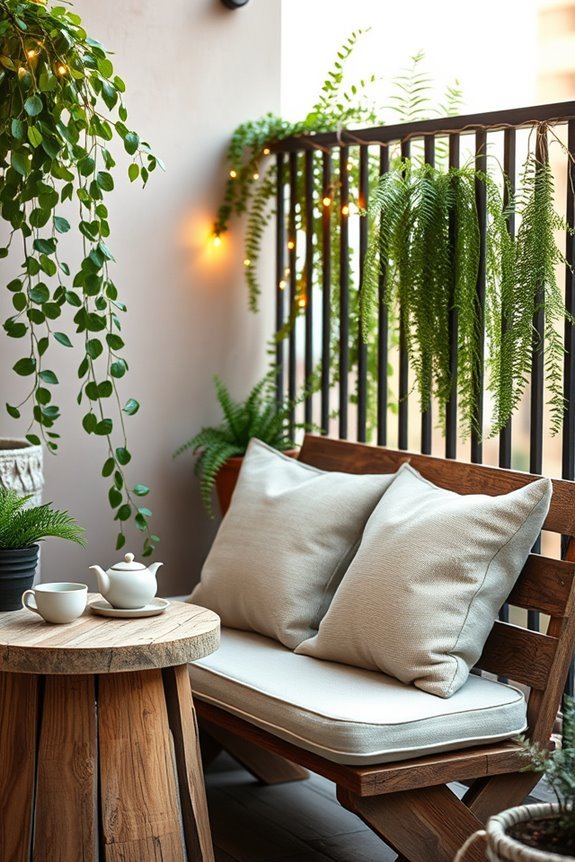 cozy balcony seating nook