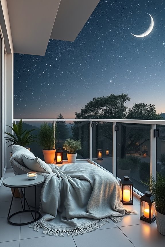 cozy balcony stargazing retreat