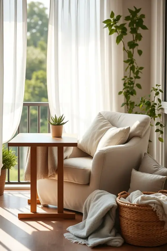 cozy balcony study space