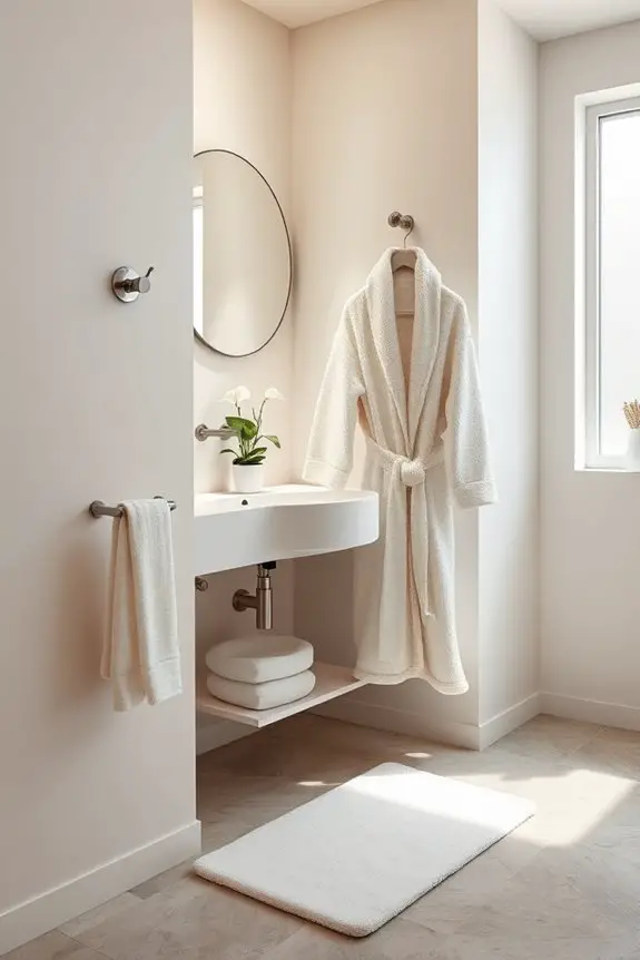 cozy bathrobe hook placement
