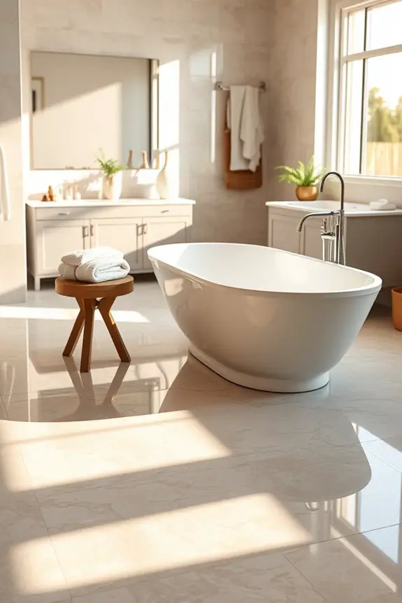 cozy bathroom heated floors