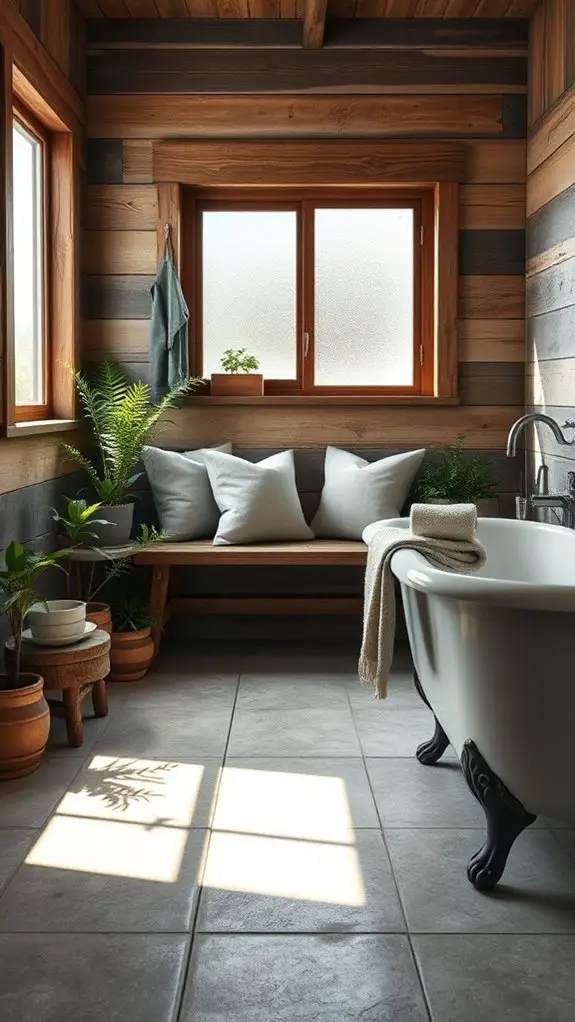 cozy bathroom seating nook