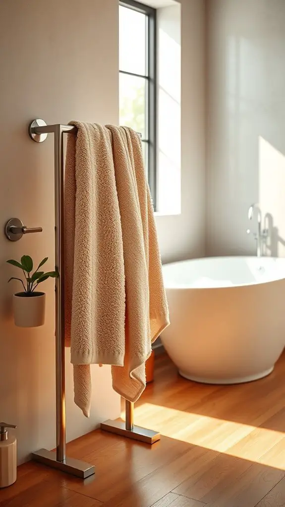 cozy bathroom towel display