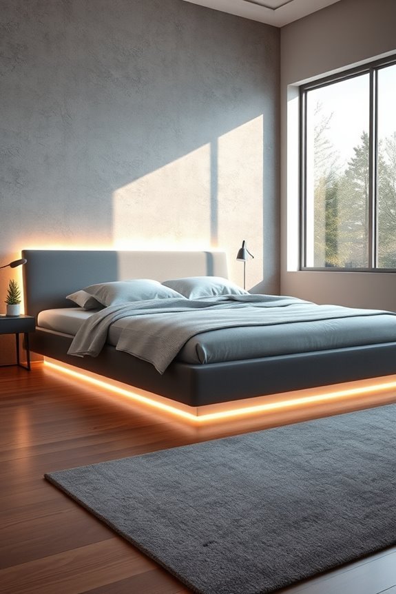 cozy bed with adjustable lighting