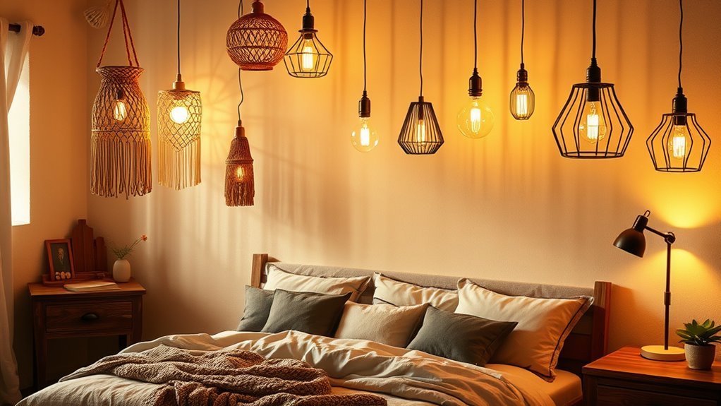 cozy bedroom hanging lamps