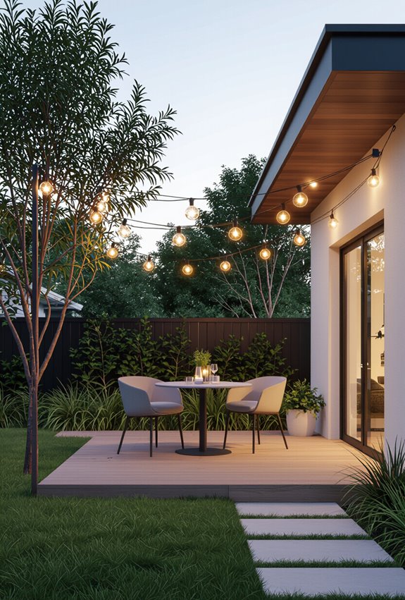 cozy bistro style outdoor lighting