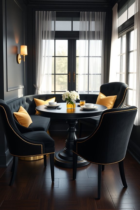 cozy black and gold nook