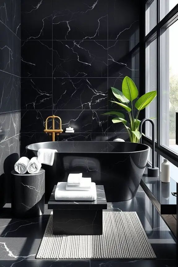 cozy black marble textiles