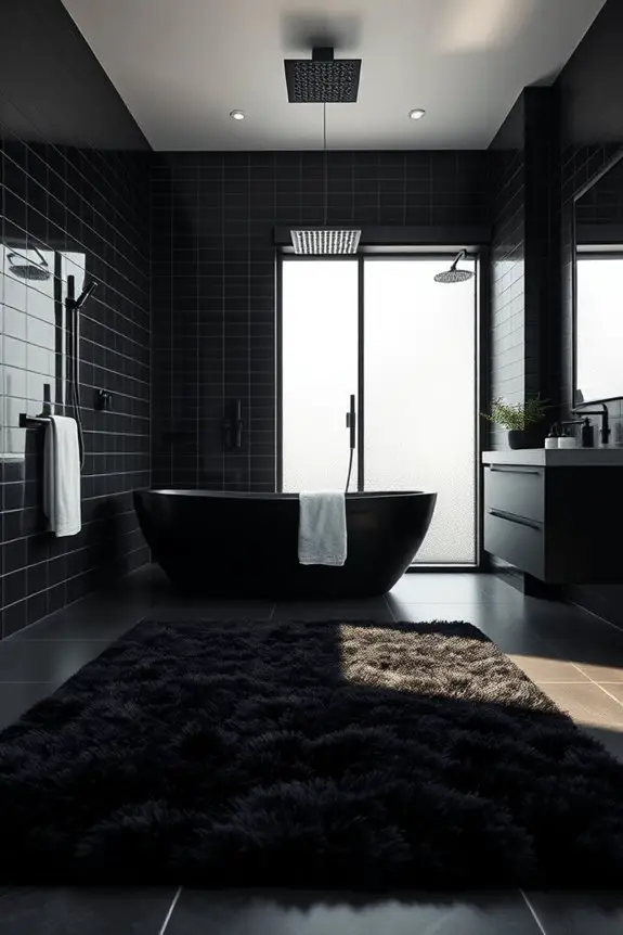 cozy black rug elegance