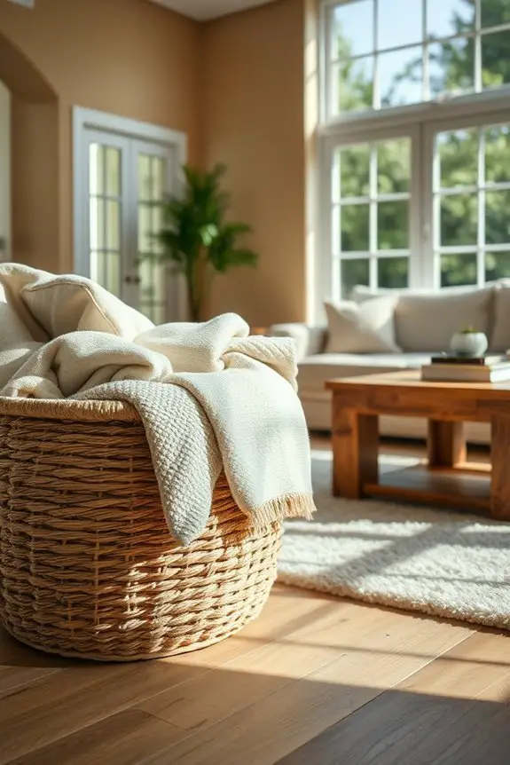 cozy blanket basket decor