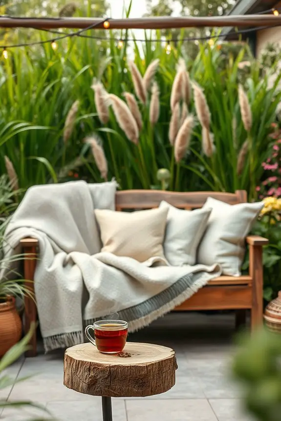 cozy blanket outdoor retreat