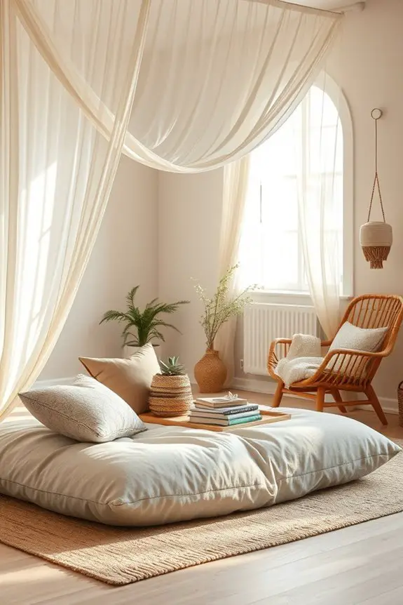 cozy bohemian canopy installation