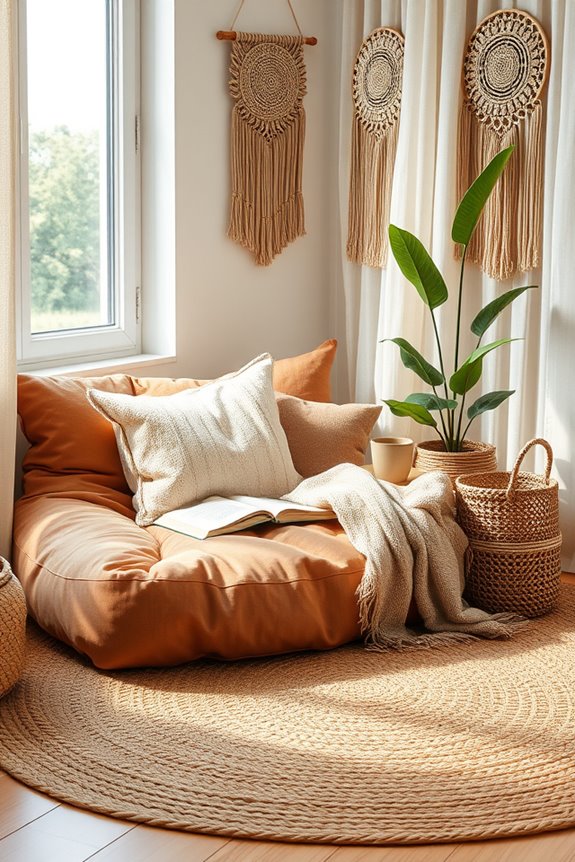 cozy boho reading retreat
