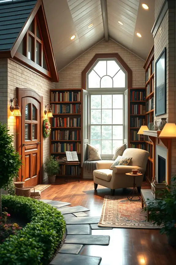 cozy book filled retreat