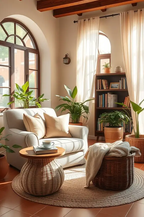 cozy book reading retreat