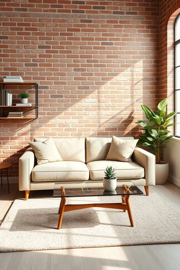 cozy brick wall accents
