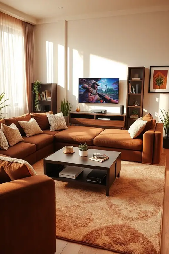 cozy brown gaming haven