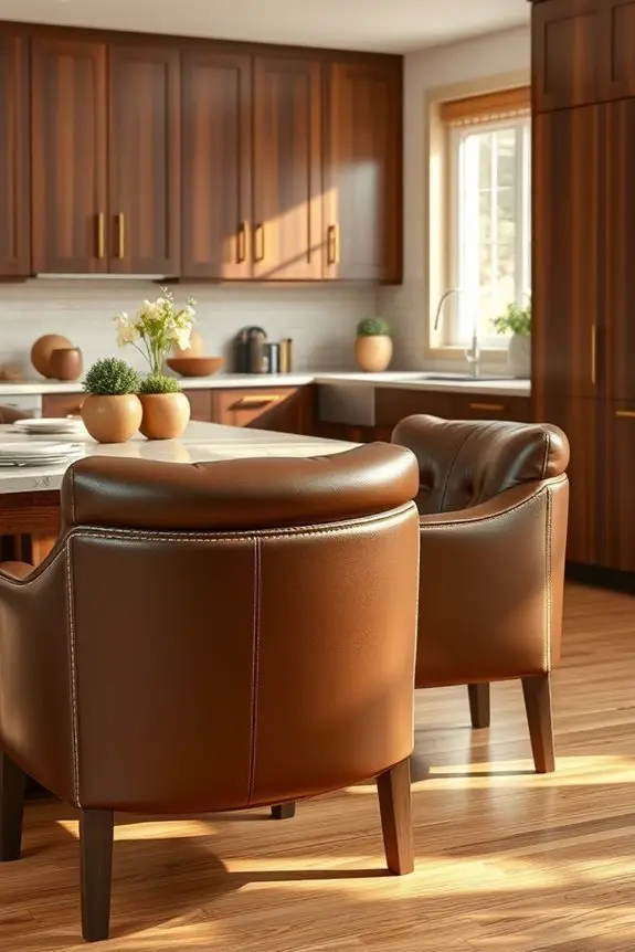 cozy brown leather seating
