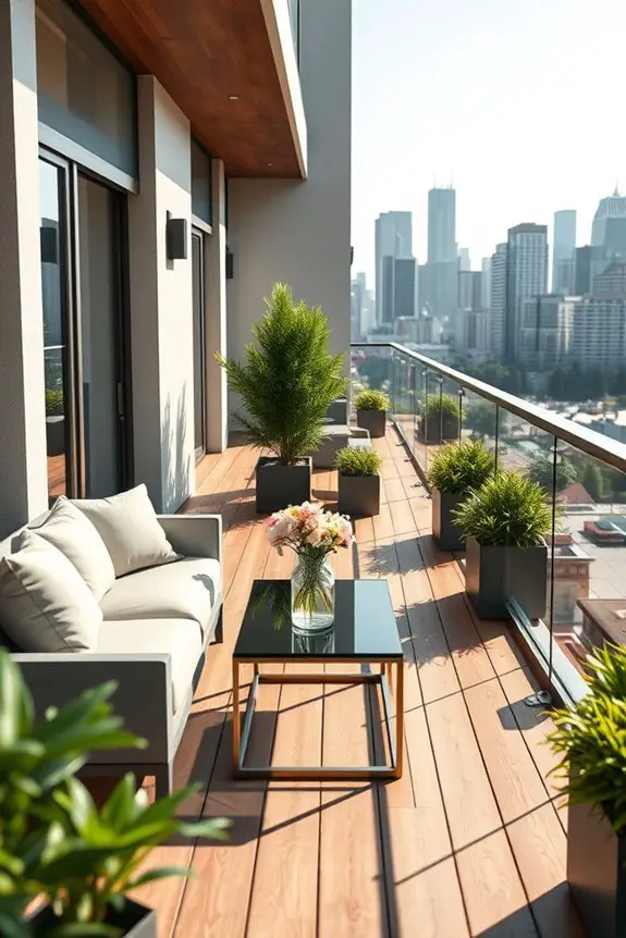 cozy built in balcony seating