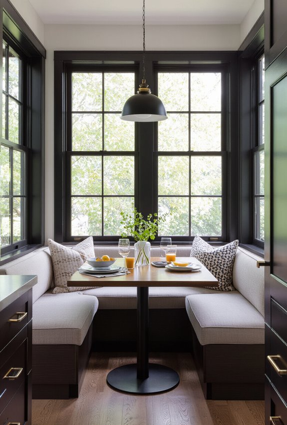 cozy built in banquette nook