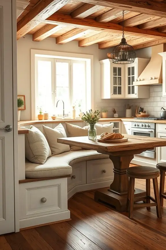 cozy built in bench seating