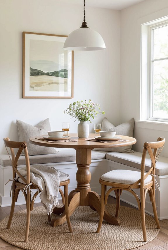 cozy built in nook dining