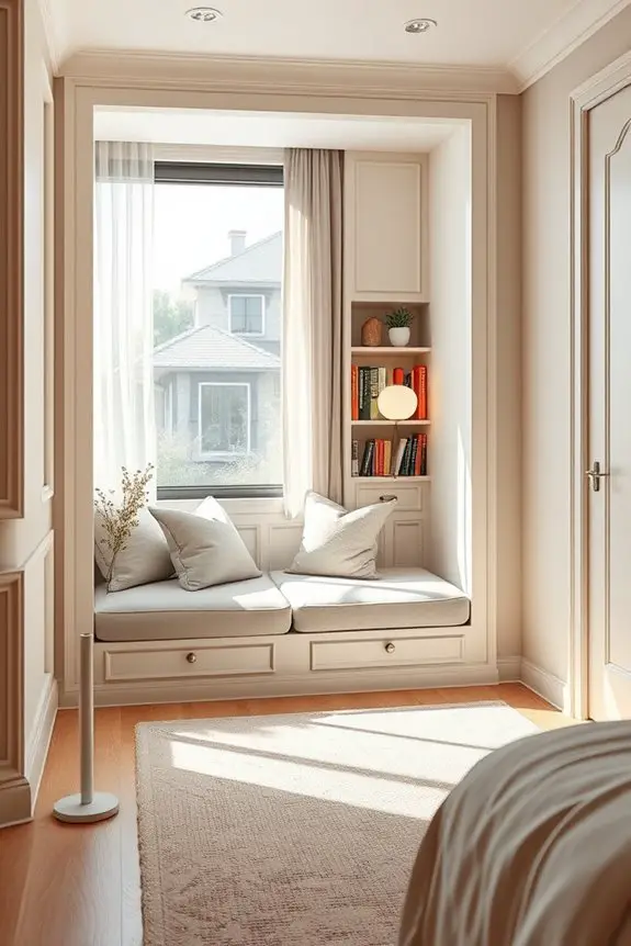 cozy built in reading nook
