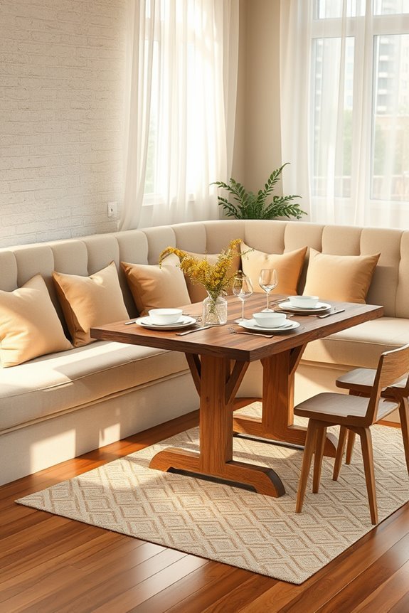 cozy caf style banquette arrangement