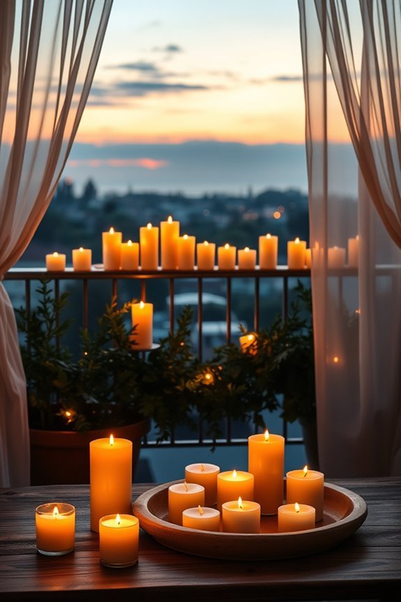 cozy candlelit balcony atmosphere