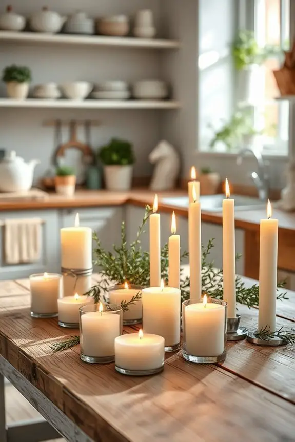 cozy candlelit kitchen ambiance