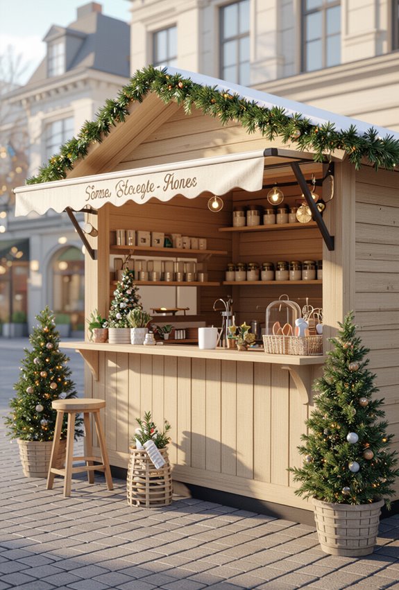 cozy christmas market bar