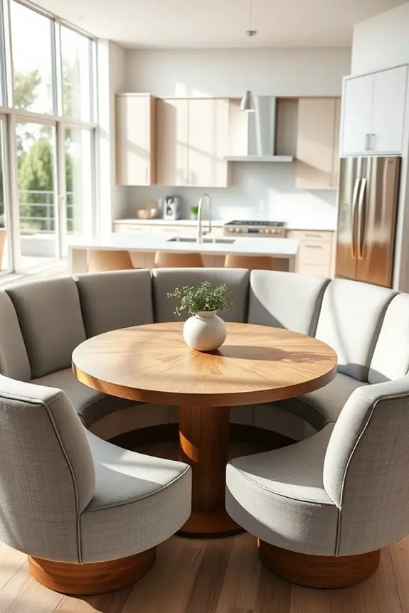 cozy circular breakfast nook