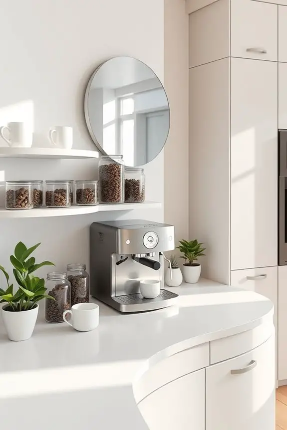 cozy circular coffee station