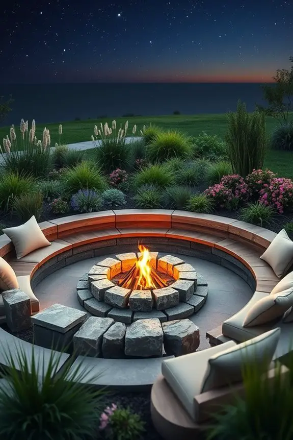 cozy circular fire pit