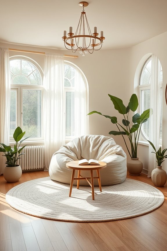 cozy circular reading nook