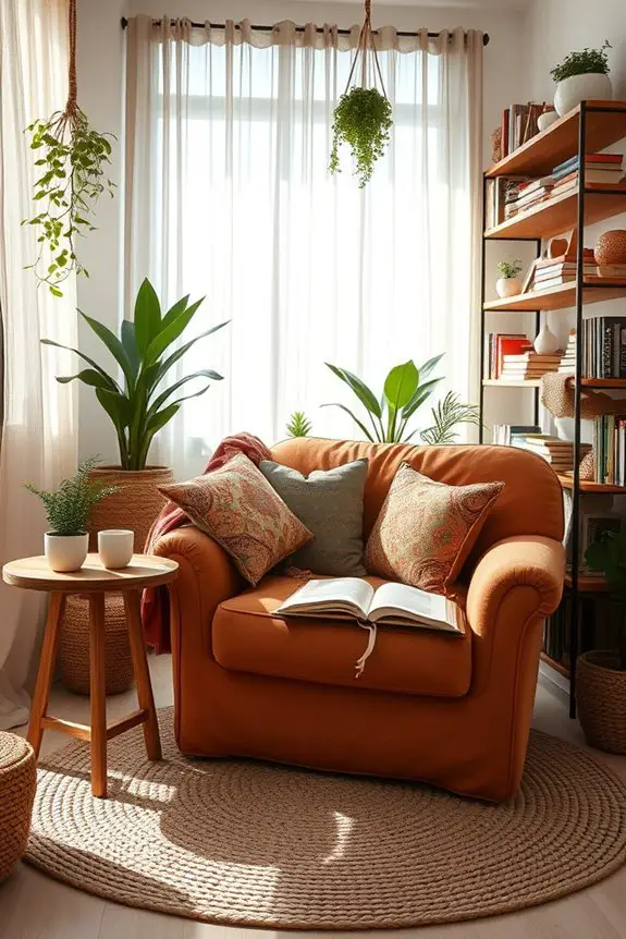 cozy colorful reading nook