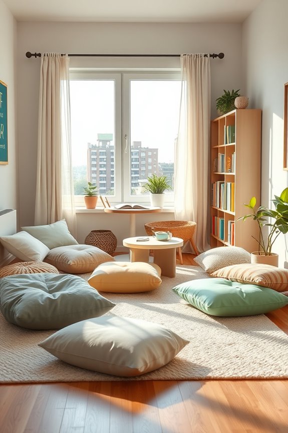 cozy colorful study cushions