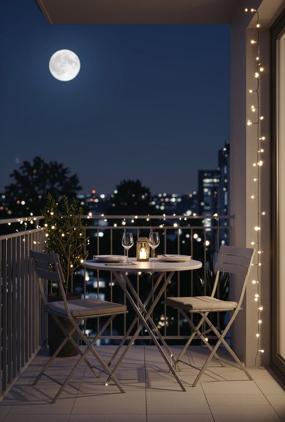 cozy compact balcony bistro