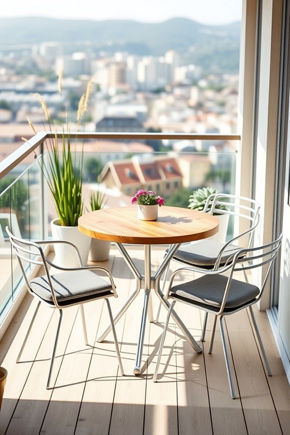 cozy compact balcony dining