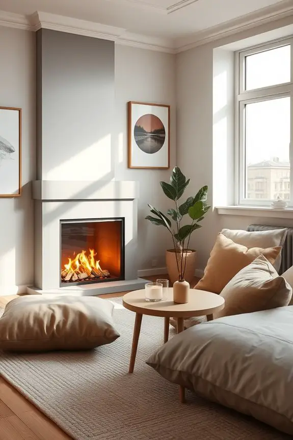 cozy corner fireplace decor