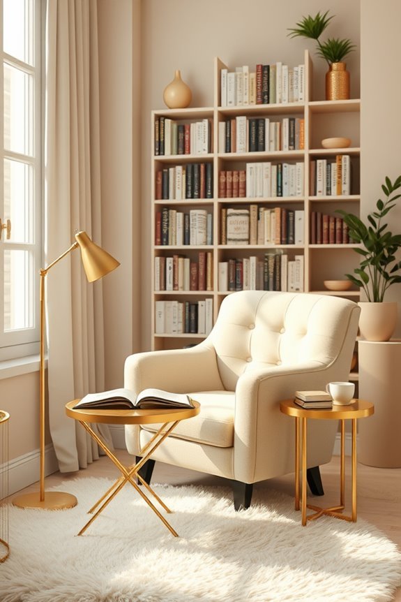 cozy cream and gold nook