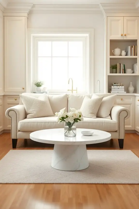 cozy cream and white seating