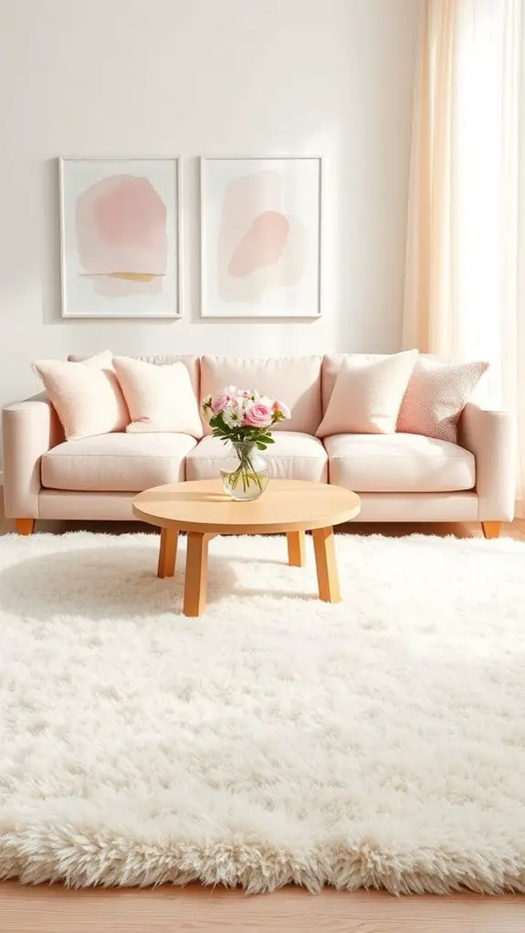 cozy cream rug aesthetics